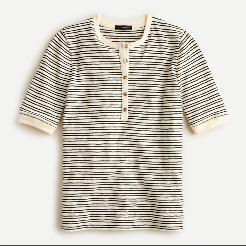 J.Crew Slub Cotton Henley, Size Medium
